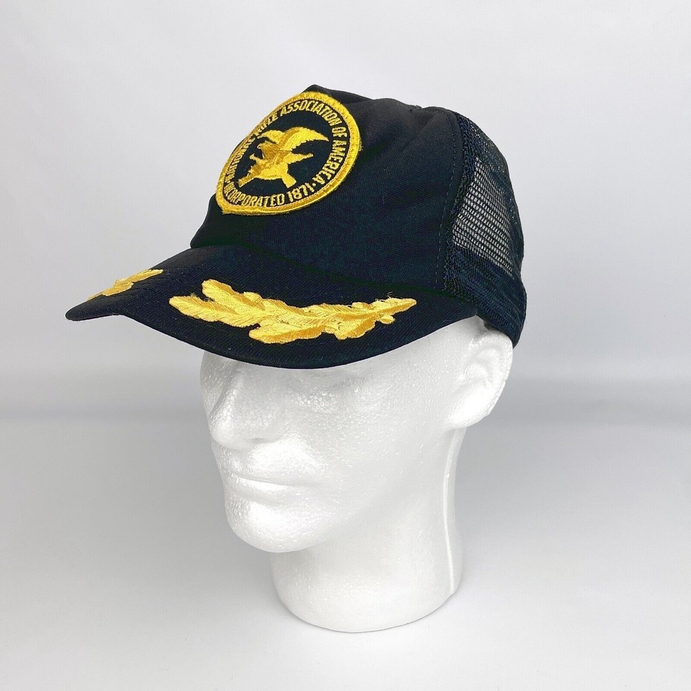 VTG National Rifle Association Black Trucker Snap Back Hat Scrambled Egg No Foam